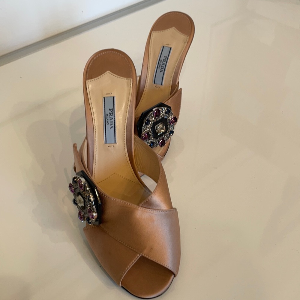 Prada Satin Heel Sandals 37.5